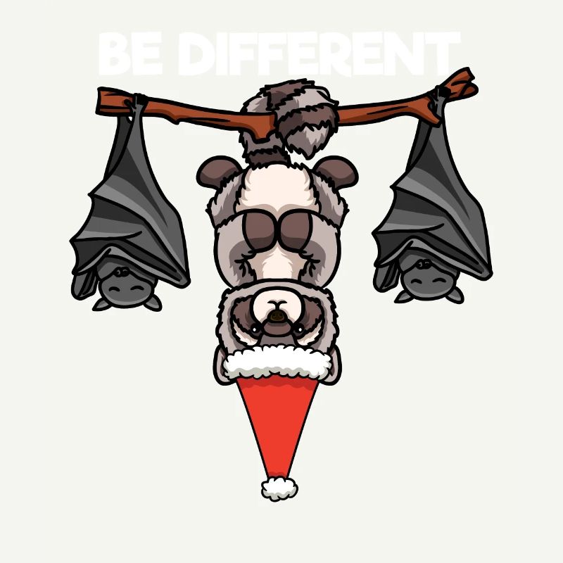 Be Different Waschbär Fledermaus Weihnachtsmann