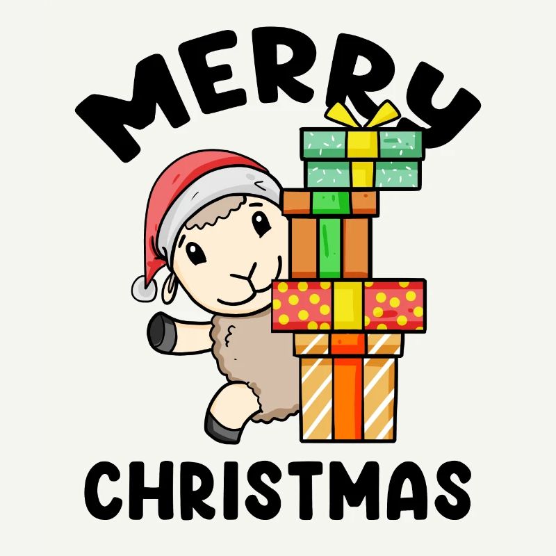Frohe Weihnachten Schaf mit Geschenke