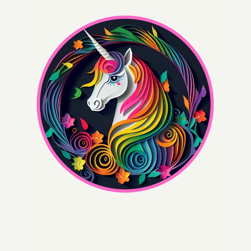Type de conception de papier d’une licorne mignonne 1
