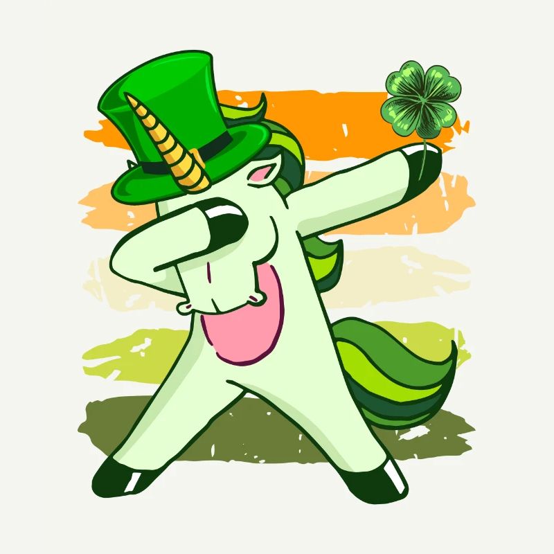 Dabbing Licorne Clover Saint-Patrick
