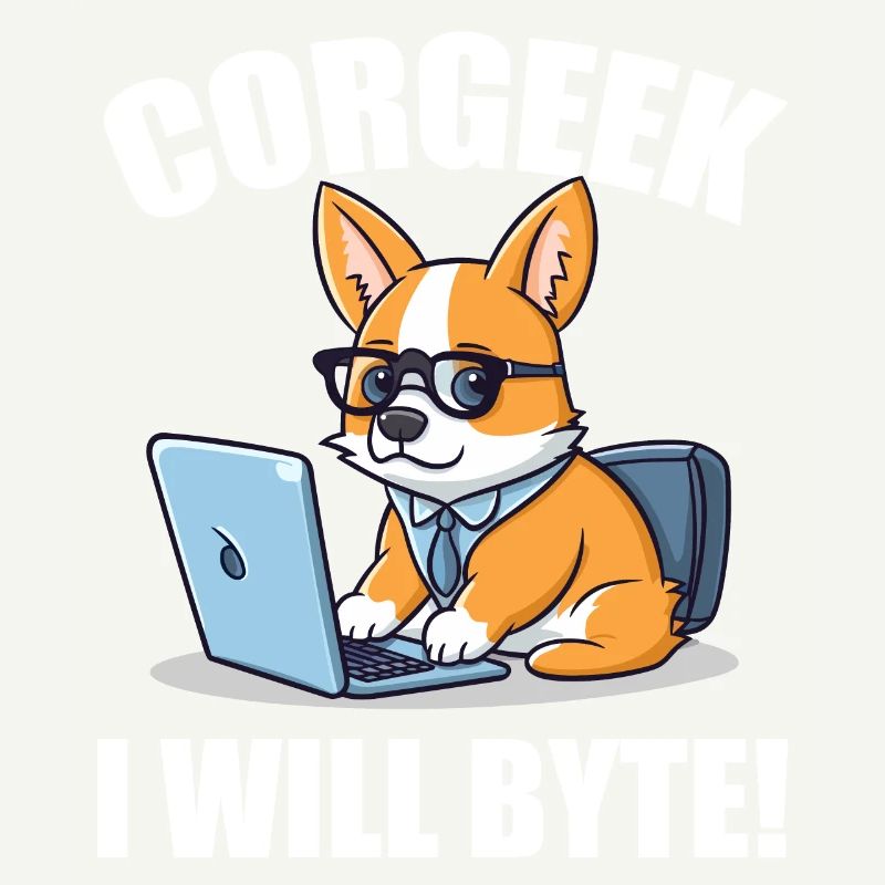 Corgi mit Brille I Will Byte Computerfreak Corgeek