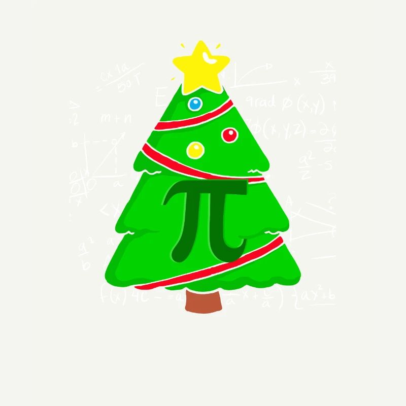 Pi Math Arbre de Noël Mathématicien Mathématiques