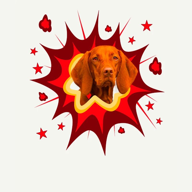 Conception de chien comique - Pow - Vizsla