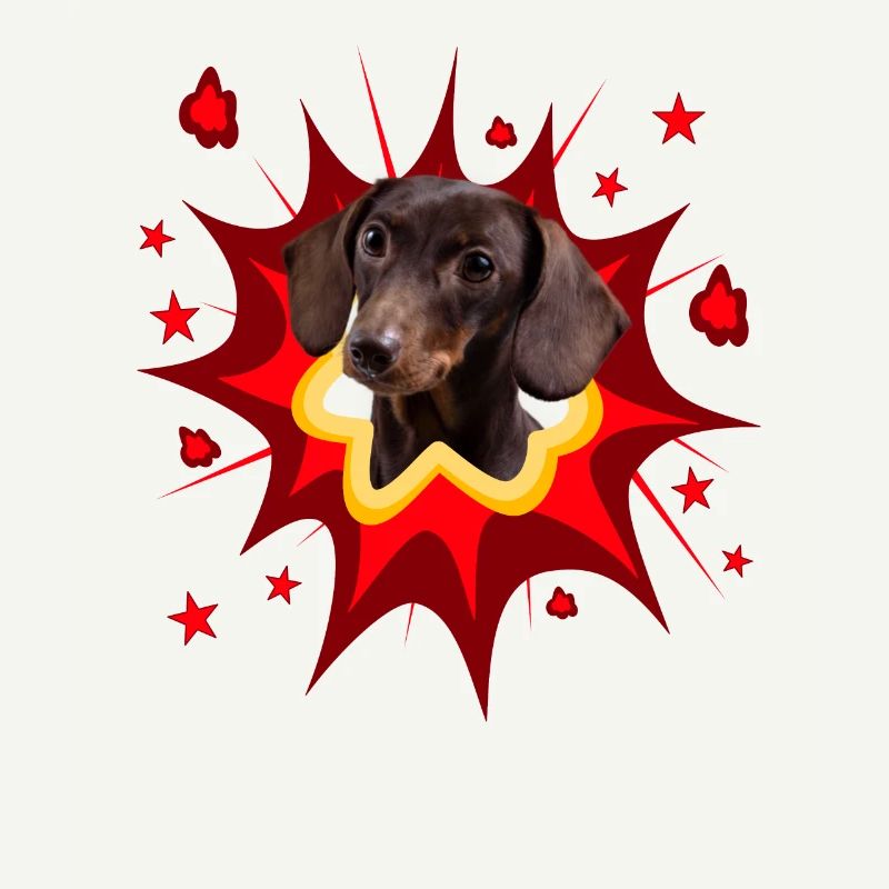 Conception de chien comique - Pow - Teckel