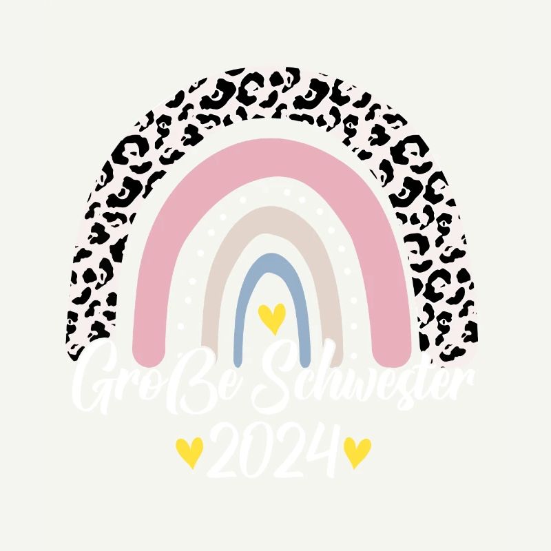 Große Schwester 2024 Boho Regenbogen Design
