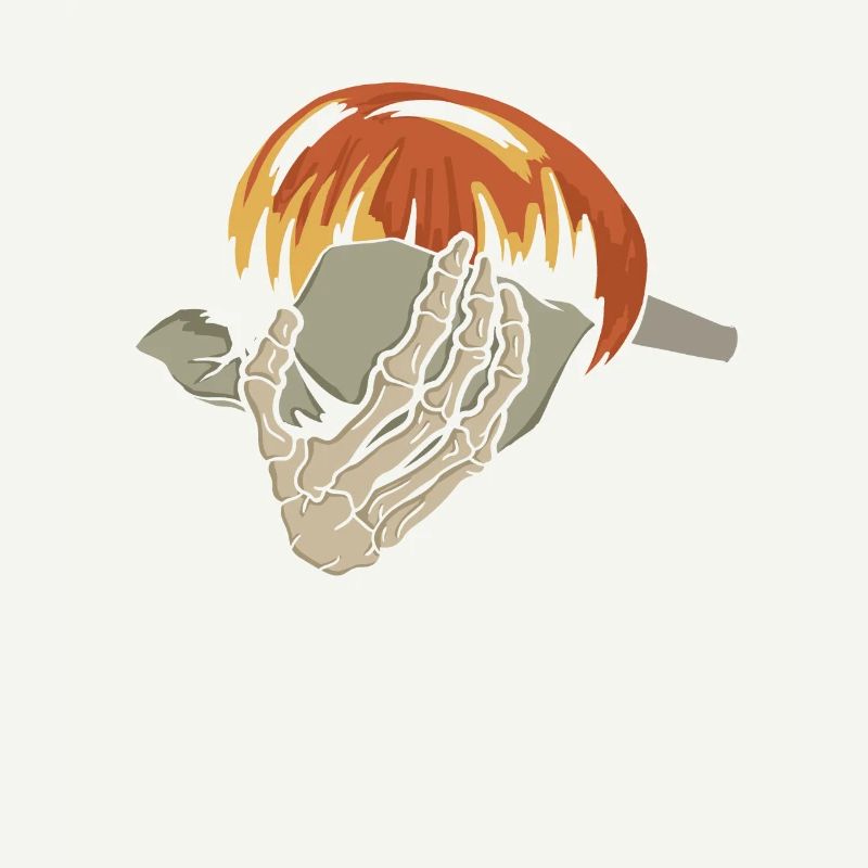 Skeletthände, die einen Glasblob formen -