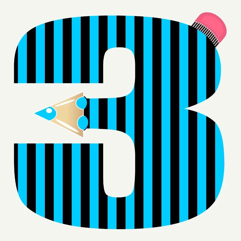 BLUE PEN THREE NUMBER 3 THIRD GRADERS