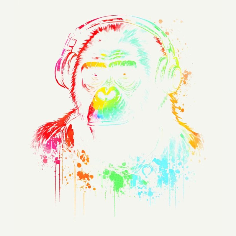 Regenbogen Gorilla Kopfhörer