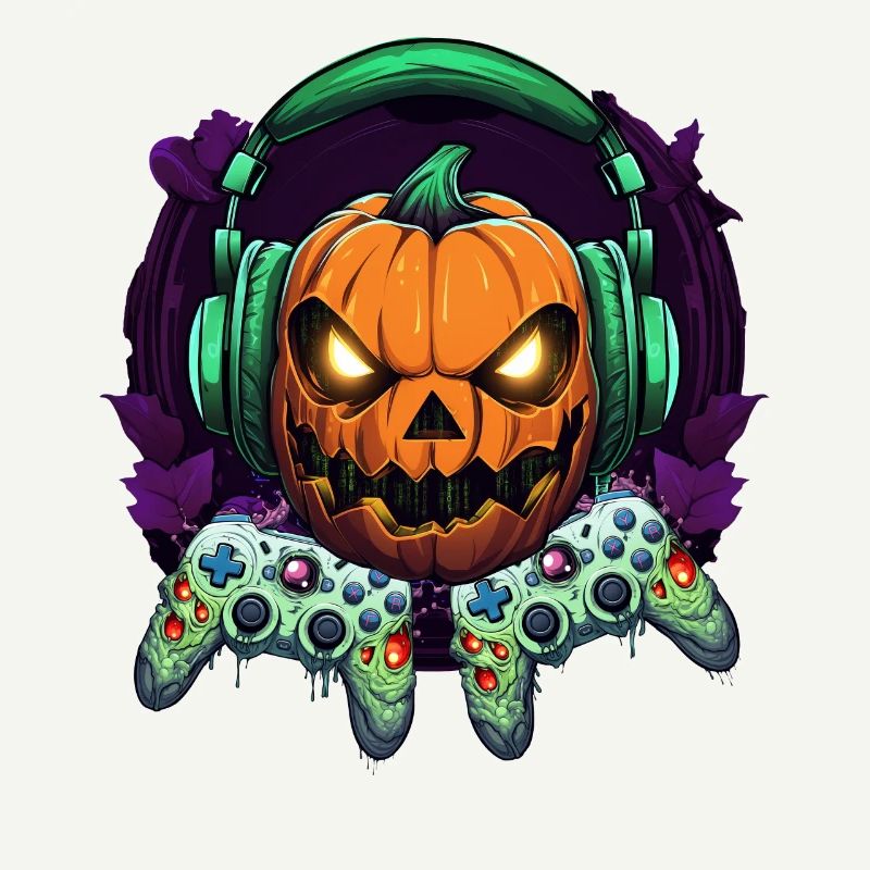 Halloween Gamer Kürbis Controller