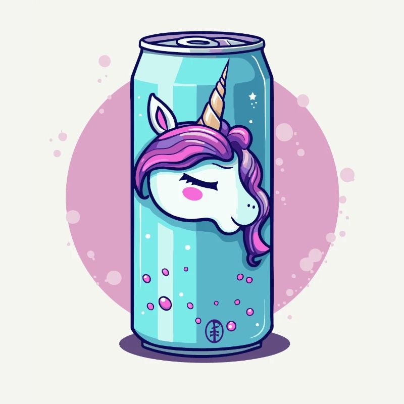 sprudeliger Einhorn Saft aus der Dose