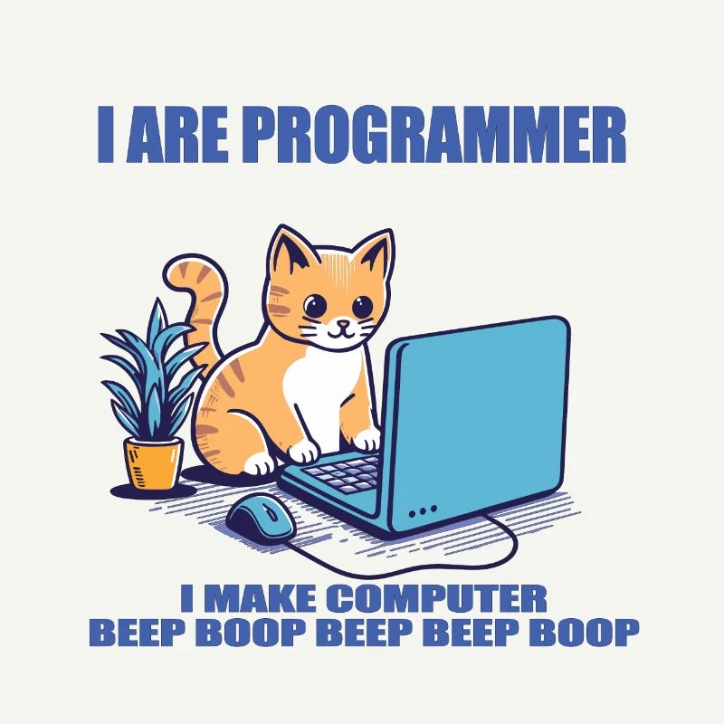 I are programmer, working cat