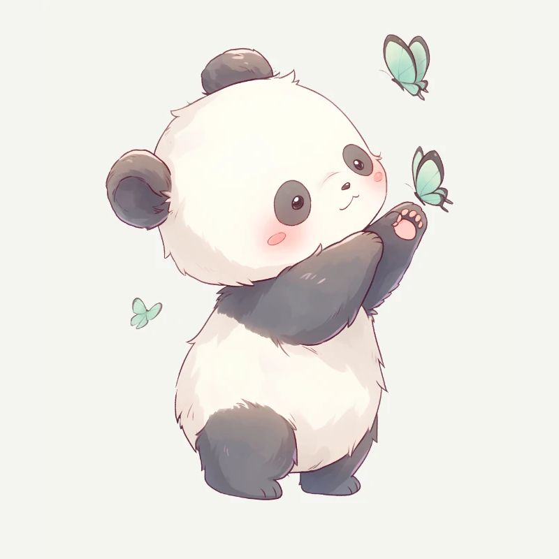 Panda Ours Papillons Panda géant japonais