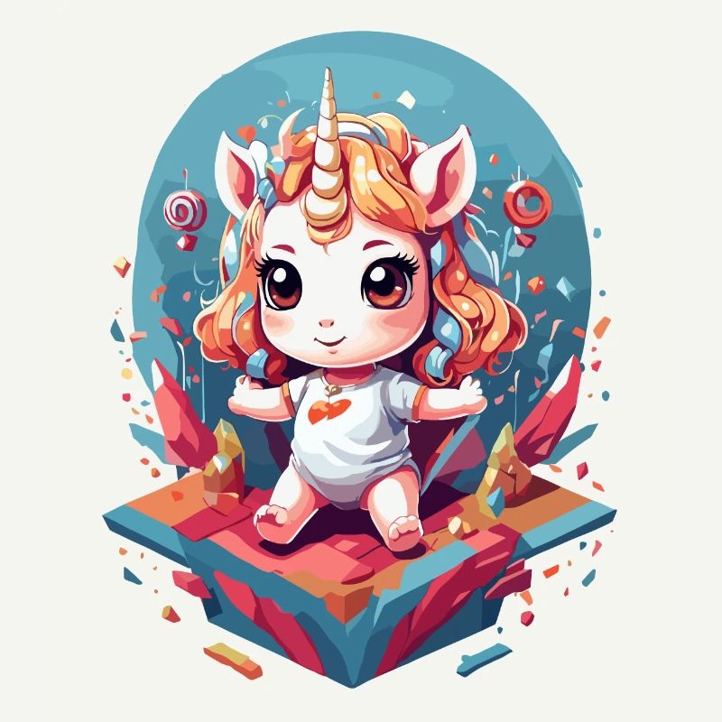 Einzigartiges Geburtstag Süßes Einhorn Design