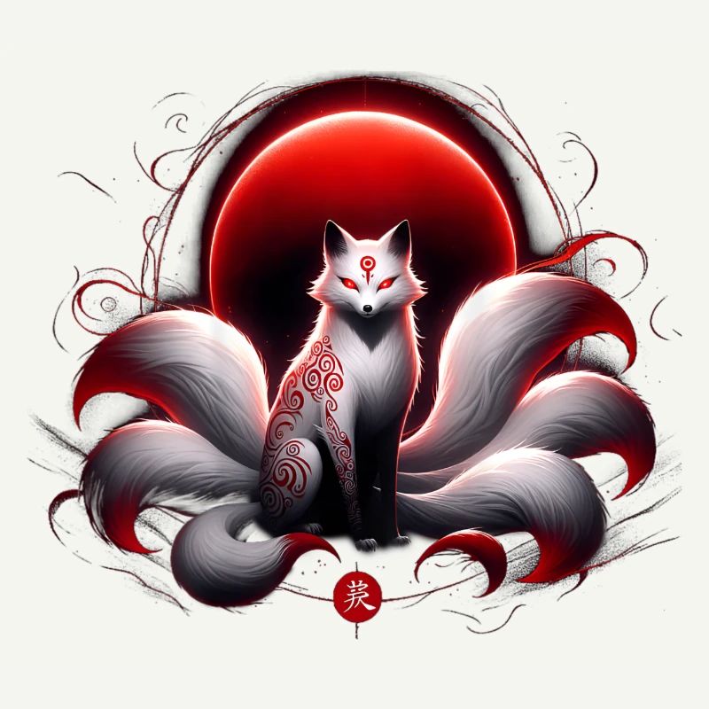 Lune Kitsune pourpre