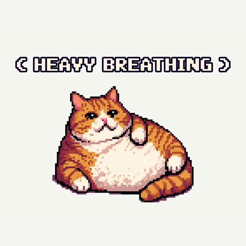 Chonky Pixel Cat Respiration lourde
