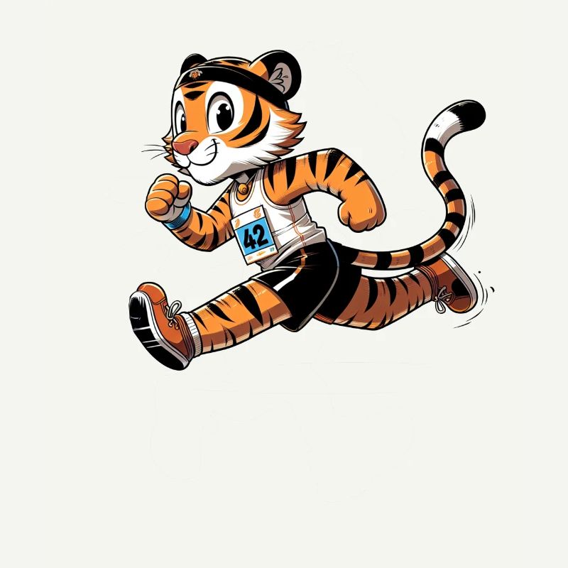 Cute Marathon Runner Tiger