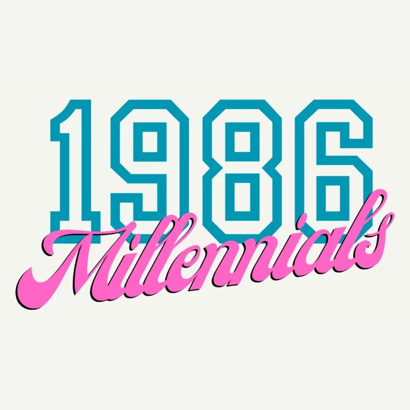 1986 Millennials Retro Numeric Design