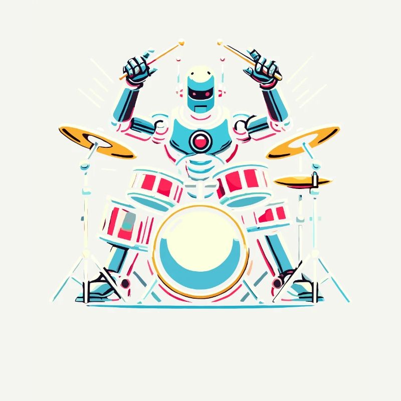 Energetic Robot Drummer Groove