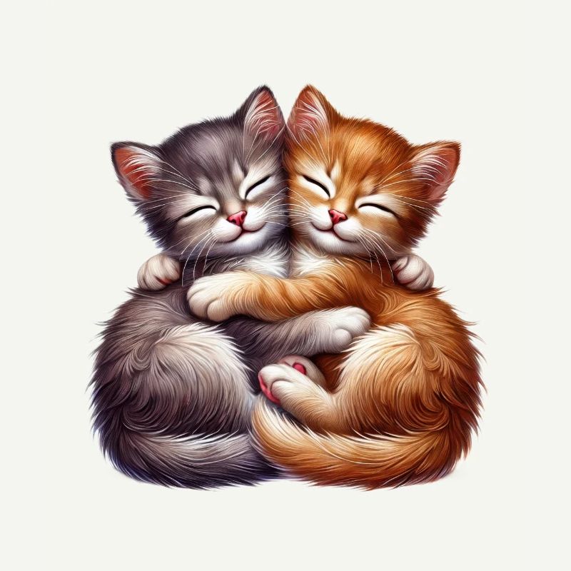Deux chatons câlins dans une étreinte affectueuse