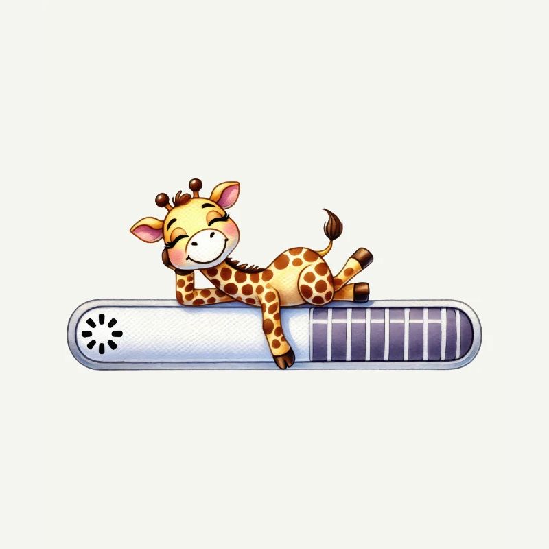 Cute giraffe relaxing on loading beam