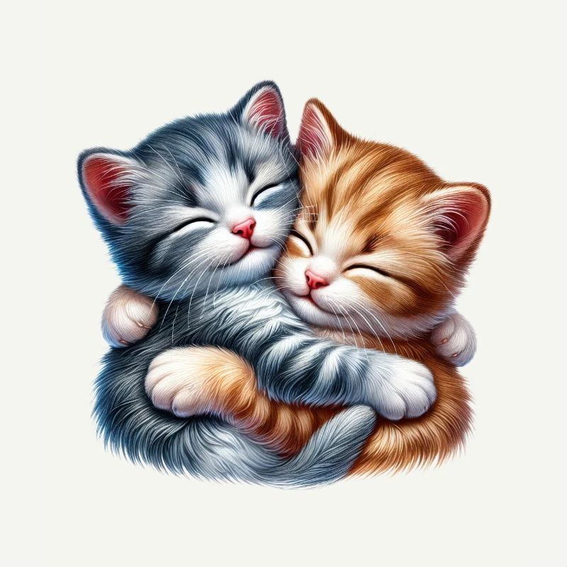 Deux chatons câlins dans une étreinte affectueuse