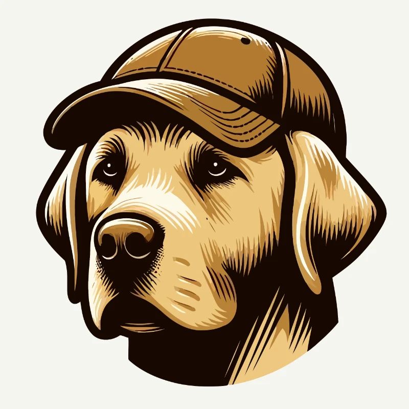 Labrador avec casquette