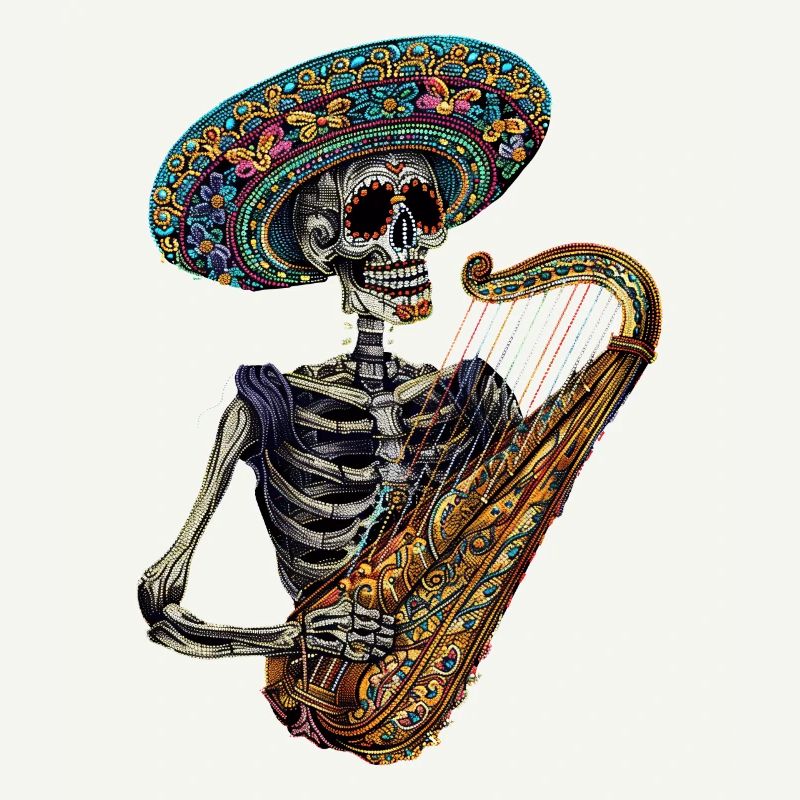 Harp Mexican Skeleton