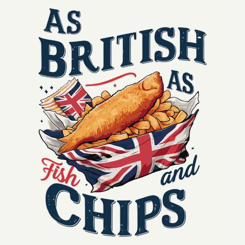 British Pride Fish and Chips Union Jack Design
