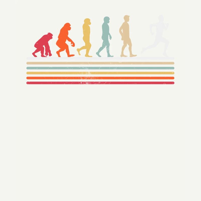 Running Evolution Retro Runner Marathoner Funny