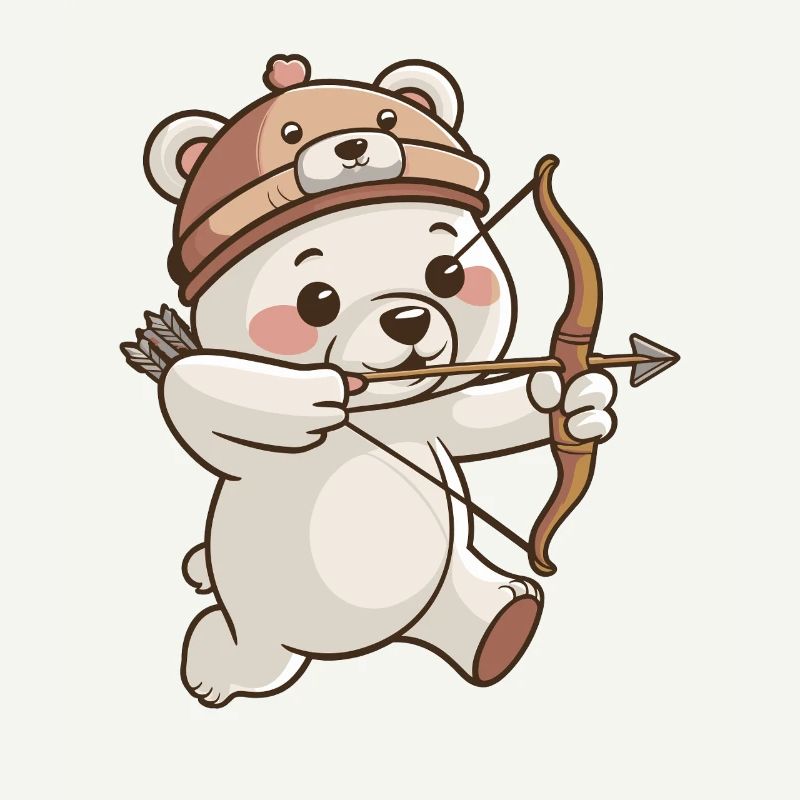 Ours mignon avec arc et flèche