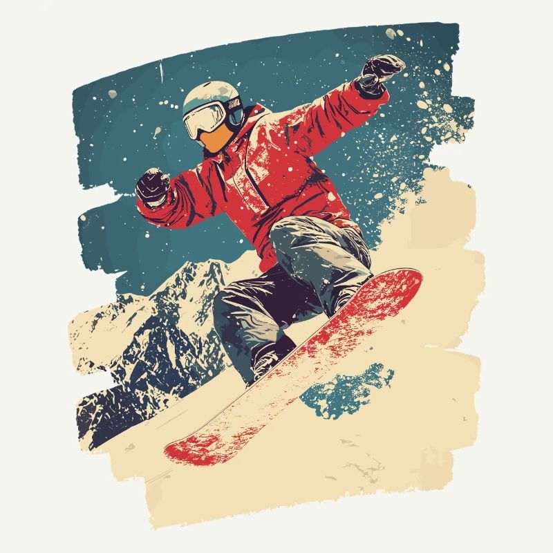 Snowboarder Pulverschnee