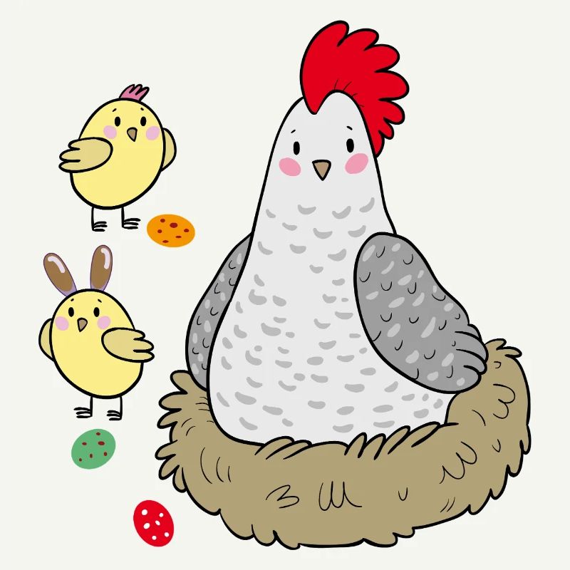 Chicken in the nest Easter