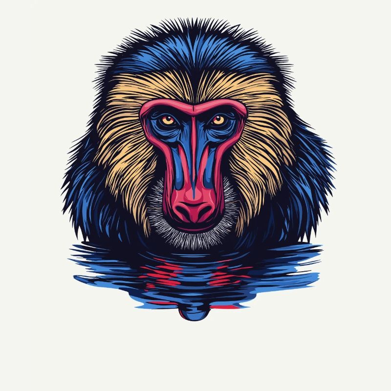 Mandrill Monkey in the Mirror