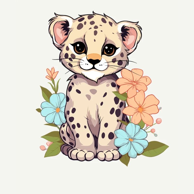 Léopard à fleurs