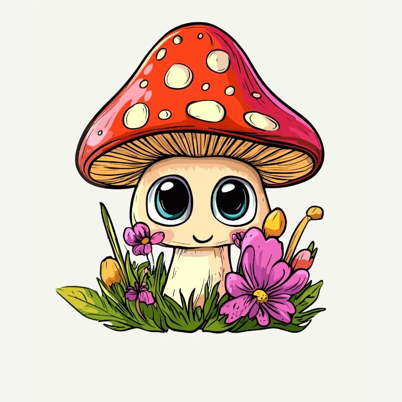 Toadstool with flowers