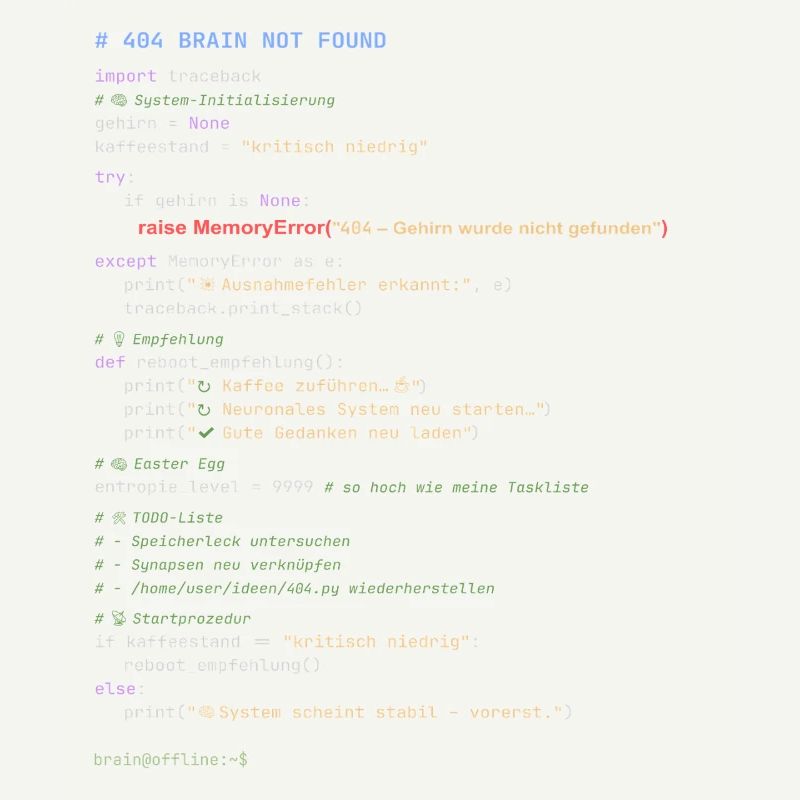 404 Brain Not Found Python Code