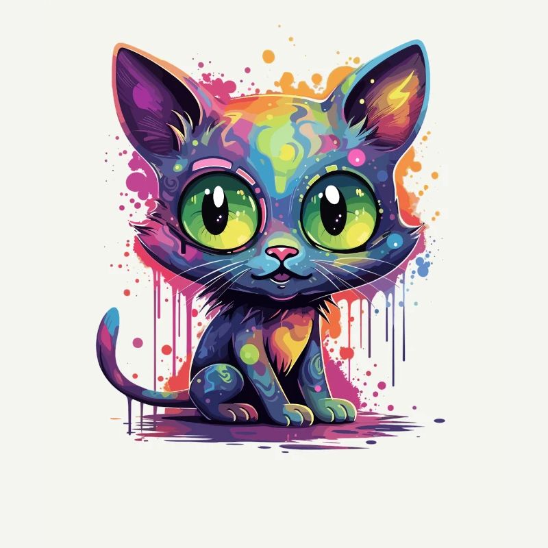 Bunte Neon Katze