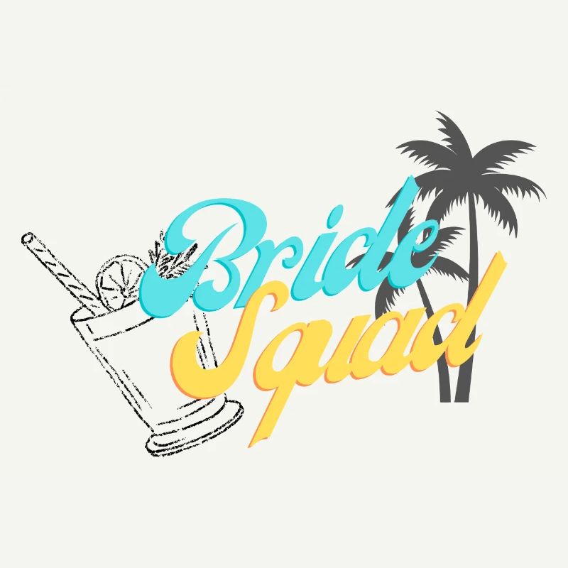 Bride Squad Tropical Sunset Design