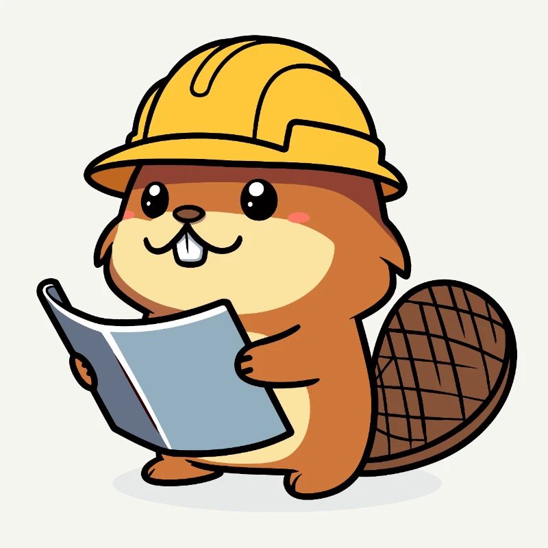 Biber Baumeister Bob Plan der Bauarbeiter Bauherr