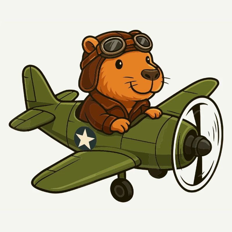 Flying Beaver Pilot in Plane