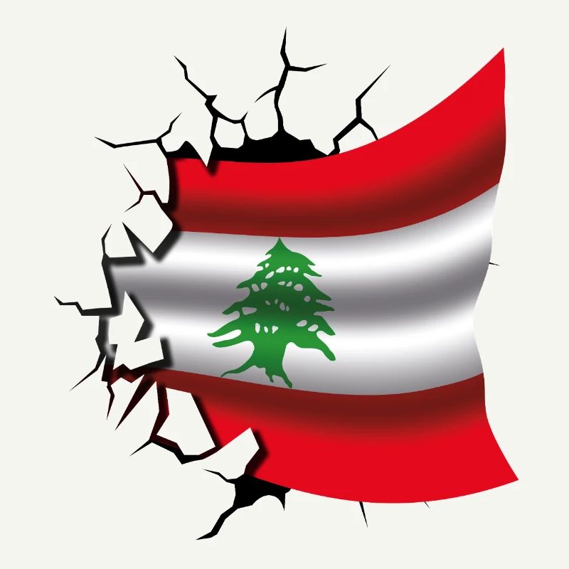 Drapeau du Liban - Drapeau Broken Design