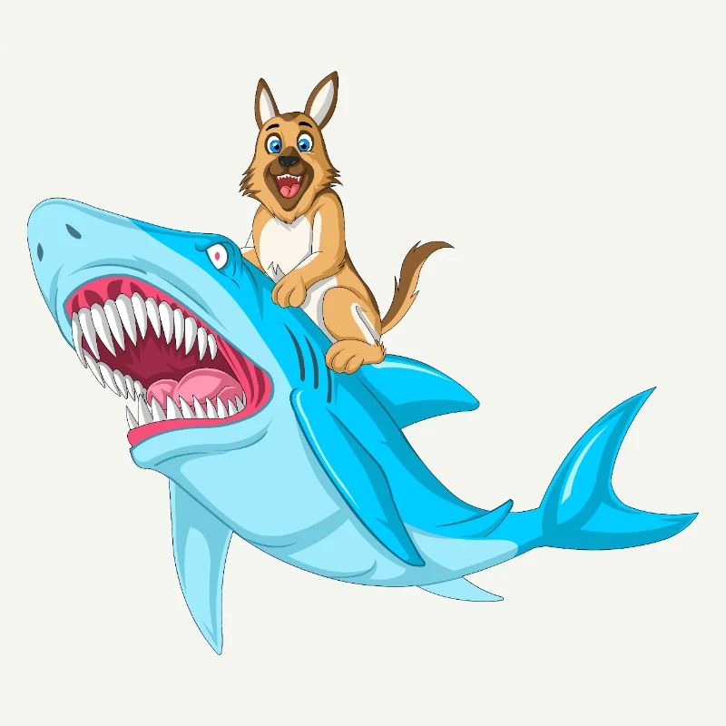 German Shepherd Shark Ride