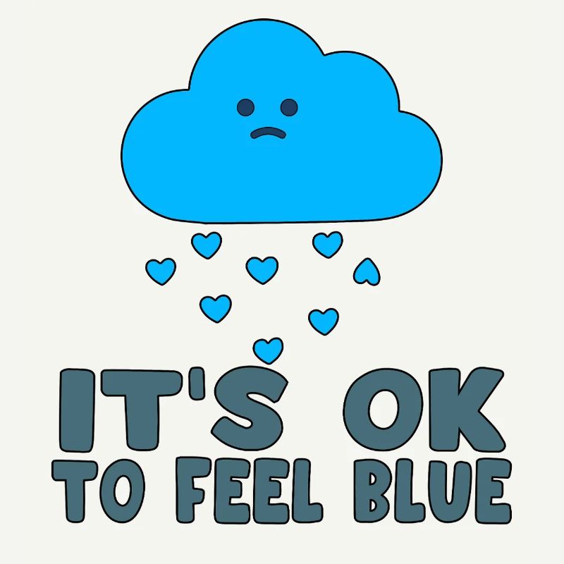 Melancholic Cloud Blue Hearts