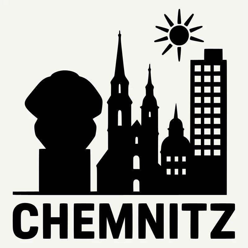 Chemnitz Landmark Silhouette