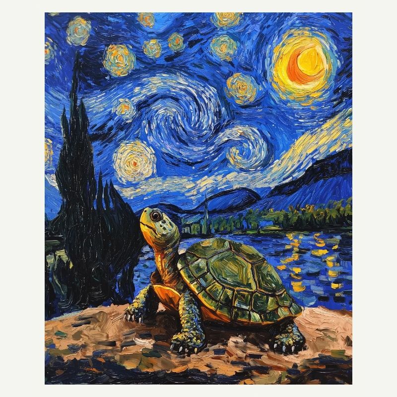 Turtle Van Gogh Style