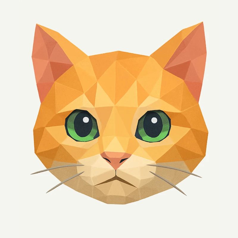 Polygon Cat – Conception géométrique de chat