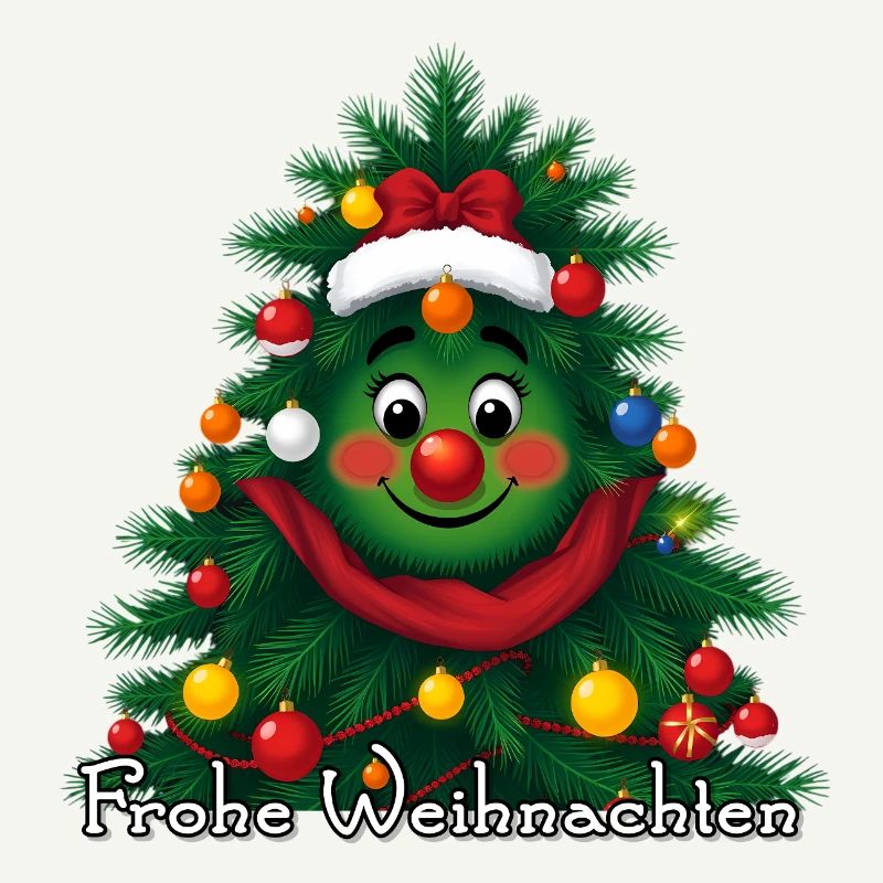 Merry Christmas tree with face