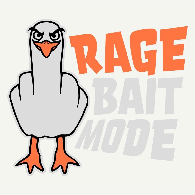 Rage Appât Mode Mouette Oiseau Méchant Drôle Provocation