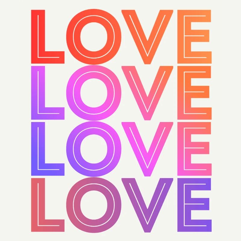 LOVE Text Font Design Gradient Typo
