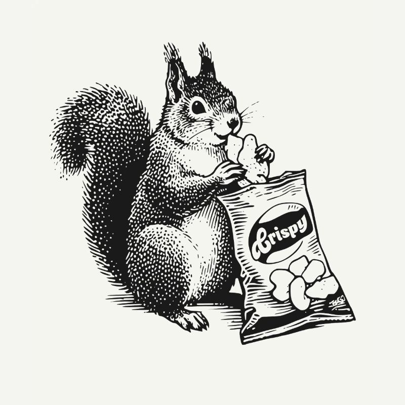 Écureuil avec des chips
